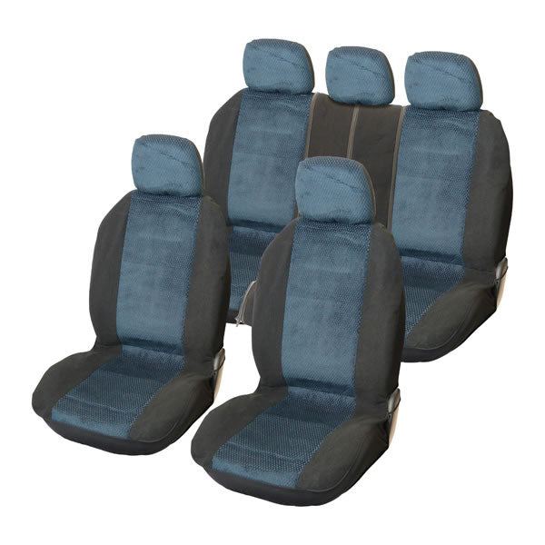 SEATCOVER FULL SET 9PCS 'DENVER' BLUE