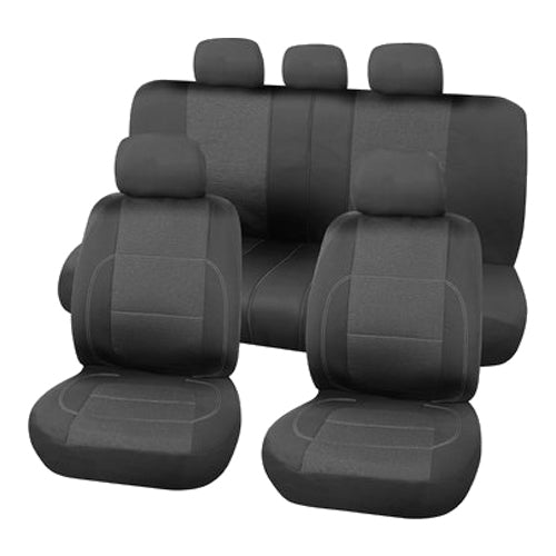 CARPOINT SEATCOVER FULL SET PARIS 9PCS BLACK/GREY