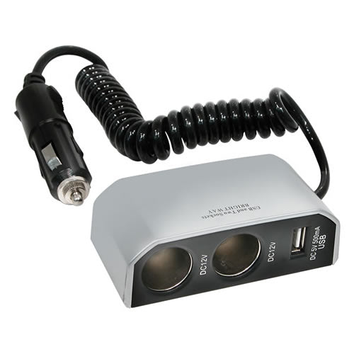 2-WAY SOCKET 'USB' 12V 8A WITH CABLE 130CM