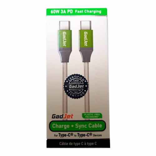 GADJET 60W CHARGE + SYNC CABLE TYPE-C TO TYPE-C